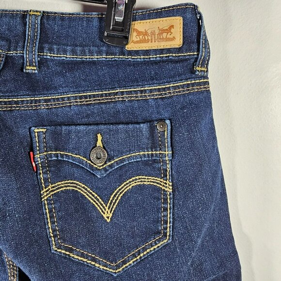 Levi's Denim Capri Jeans Women's Size 10 Stretch Dark Wash Button Pocket 28x19" - Picture 6 of 10